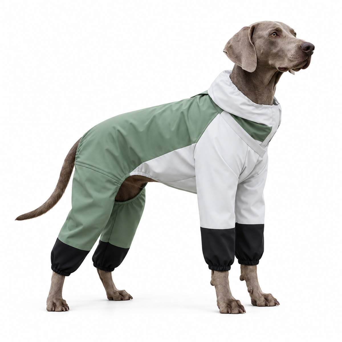 FENROVE AirShell Ultra-Light Rain Suit in Green on a white background
