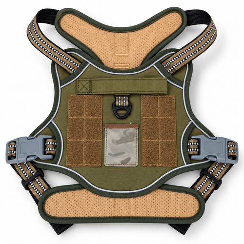 FENROVE Trail Control Harness in Army Green on a clean white background